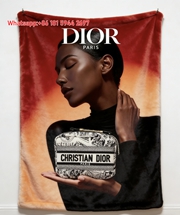 Christian Dior Paris L'étoile Pattern Pouch Flannel Sofa Throw Blanket D261